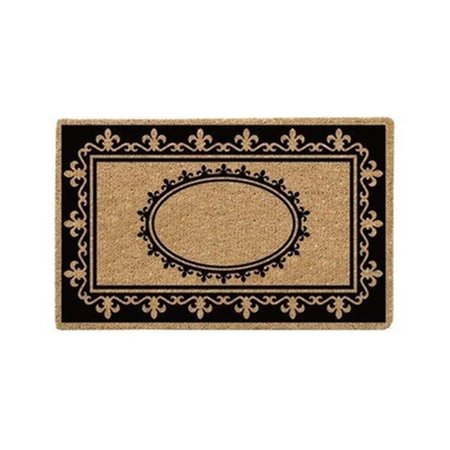 NEDIA HOME Nedia Home O2232 30 x 48 in. Fleur De Lys Heavy Duty Coir Door Mat; Plain - Natural Tan & Black O2232